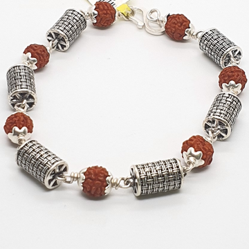 Silver Antique Rudraksh Gents Bracelet by 