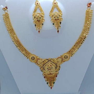 22K Gold Wedding Necklace Set by 